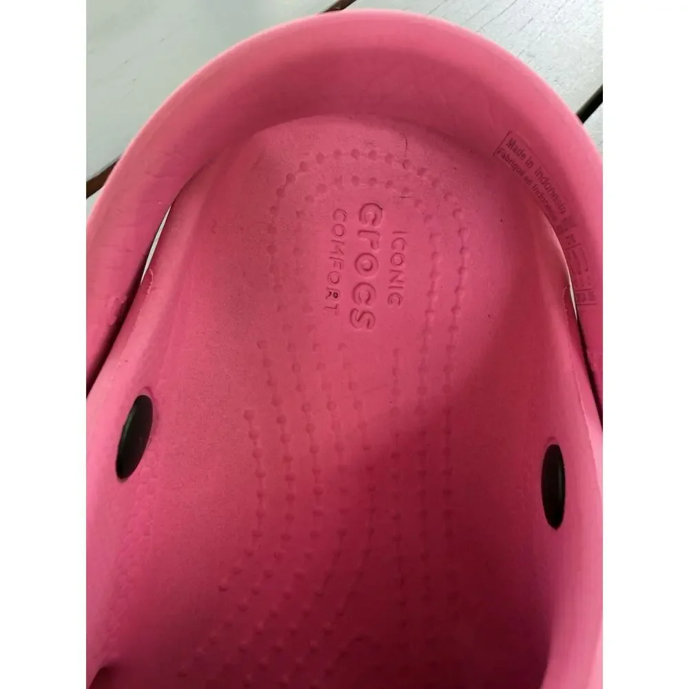 Crocs Classic Clog Kids Pink Shoes Size C10 Lightweight Comfort Slip On Sandals